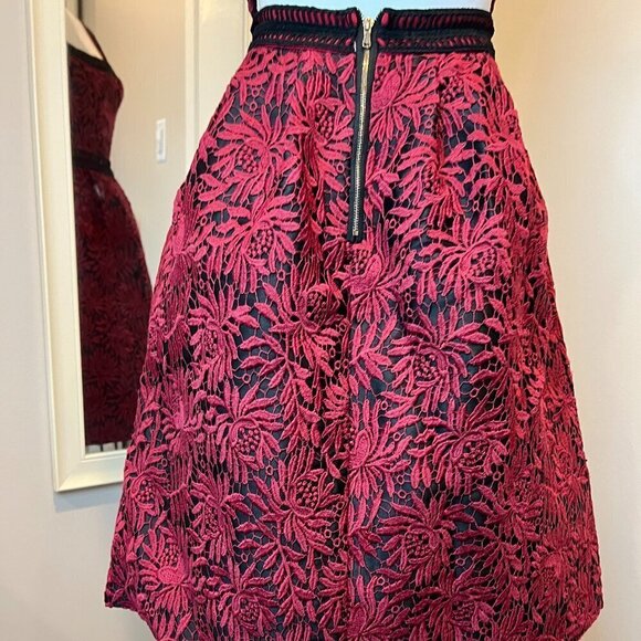 Few Moda New York Red embroidered Open Back Cocktail Dress, Size Small - Picture 14 of 16